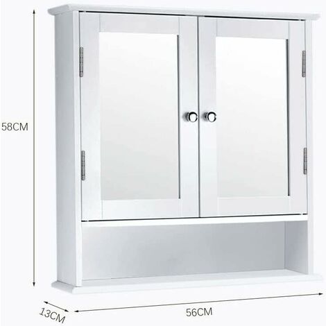 Wall mounted bathroom cabinets,Bathroom Wall Cabinet Storage Cupboard with Mirror Wooden Shelves White