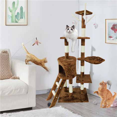 Large Cat Tree Activity Centre Multilevel Scratching Post Kitten ...