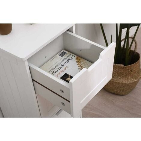 Bathroom Storage Cabinet, Slim Storage Unit with 4 Drawers Space-saving Wooden Modern Style 30 x30 x82 cm Suitable for Bathroom Living room Corridor Bedroom White