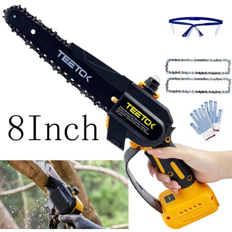 6-Inch Mini Cordless Chainsaw with 2pcs Batteries, Electric Handheld Small Chainsaw, Brushless Power Chain Saws with Safety Switch, for Wood Cutting