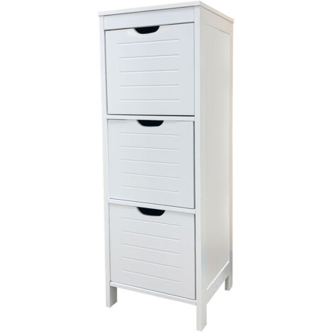 Bathroom storage units,Bathroom Floor Storage Cabinet,Slim Wooden Storage Unit with 3 Drawers，Free Standing Cupboard Organizer 893030CM