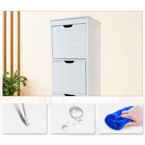 Bathroom storage units,Bathroom Floor Storage Cabinet,Slim Wooden Storage Unit with 3 Drawers，Free Standing Cupboard Organizer 893030CM