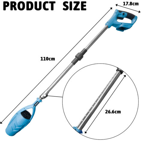 Cordless Extension Pole Snow blowers Leaf Blower,Foldable extension pole  116CM,2x Battery 5.5A+