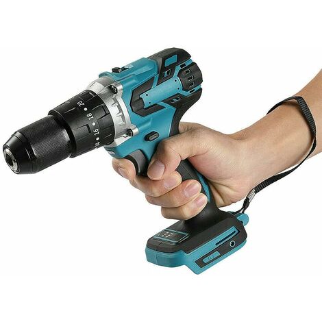 Cordless 3 IN 1 25+3 Torque Electric Hammer Impact Drill Screwdriver Tools+5.5A Battery,Compatible with Makita Battery