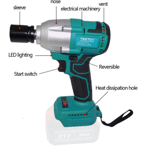 18V Brushless Cordless Impact Wrench Lithium-Ion 1/2