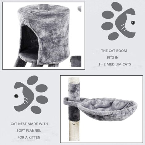 Multi Level Cat Tree Tower Cat Scratching Post Cat Tree Tower with ...