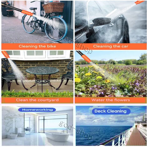 Cordless water gun 18V brushless pressure washer with 5M water hose for car wash garden wash (2x 5.5Ah battery and 1 charger),Compatible with Makita Battery