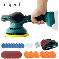 Polisher,21V 6 inch Cordless Car Polisher Buffer Sander 6-Speed Polishing machine,Electric Power Cleaner +Pads accessory+ 3.0A Battery +Charger ,Compatible With Makita 18V Battery