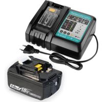 2x Replacement Battery 5.5Ah/5500mAh Lithium 18V + DC18RC 14.4V - 18V Fast Charger with Safety Protection ,LED indicator light and Music Reminder,Compatible with Makita Machine