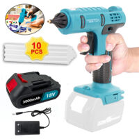 Glue Guns,Cordless Hot Melt Glue Gun, with 10pcs 11mm Glue Sticks for DIY, Crafts & Repairs + 1pcs 3.0A Battery + Charger,Compatible with Makita Battery