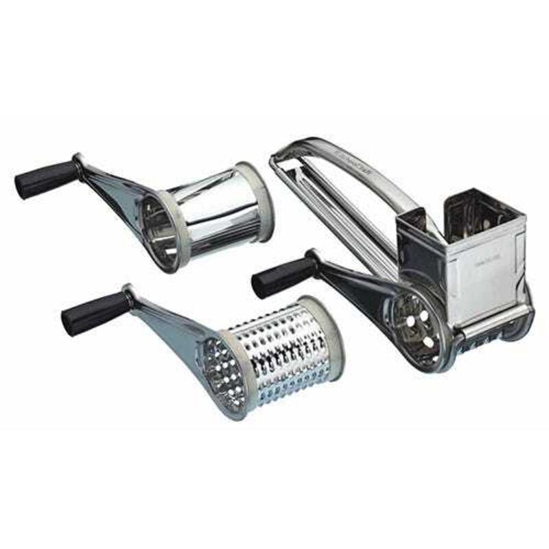 KitchenCraft Stainless Steel Rotary Grater with Three Drums