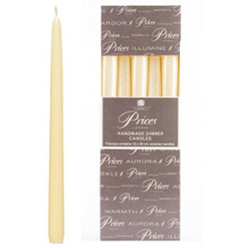 Prices 10 inch Dinner Candle Pack Of 10 Ivory