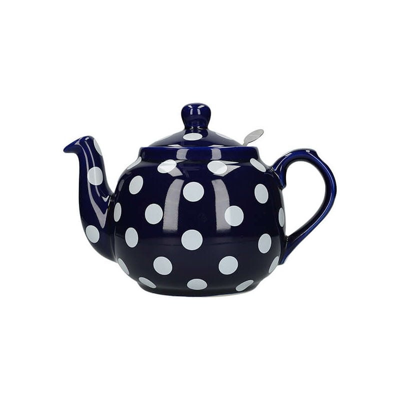London Pottery Farmhouse Filter 4 Cup Teapot Blue With White Spots