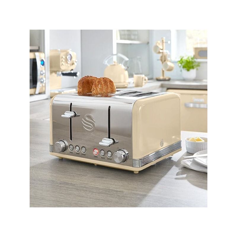 Swan Retro Toaster - 4 Slices - Purple 