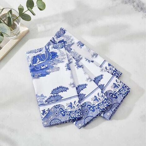 Spode Blue Italian Set of 4 Cotton Napkins