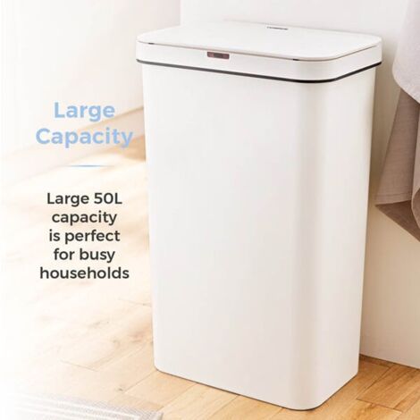 Tower 50L Sensor Bin - White