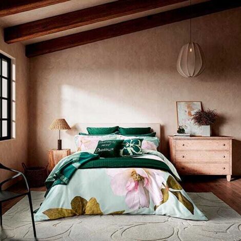 Ted Baker Gardenia Floral Duvet Cover Set Double Mint