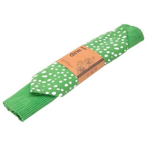 Dexam Sintra Recycled Cotton Spotted Napkin and Placemat Set Green