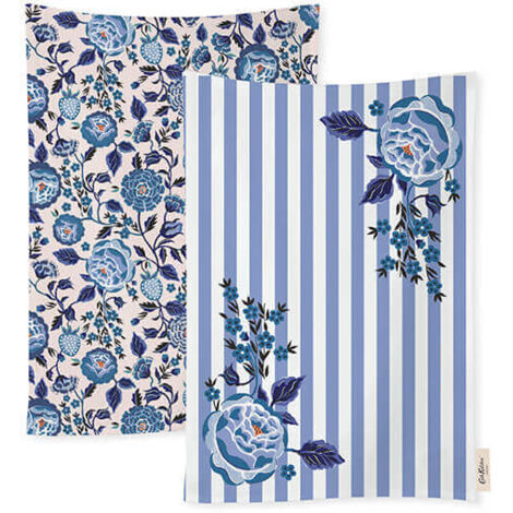 Cath Kidston Strawberry Garden Blue Set of 2 Tea Towels (1/2)