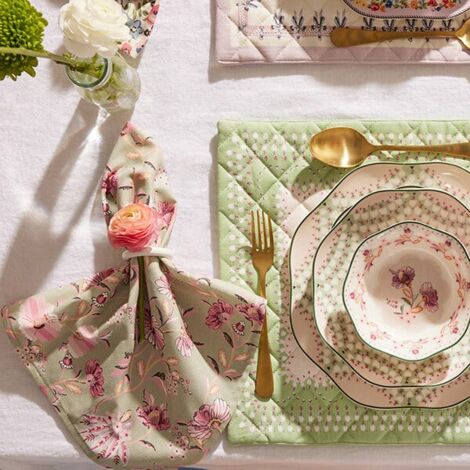 Cath Kidston Friendship Gardens Sage Set of 4 Napkins