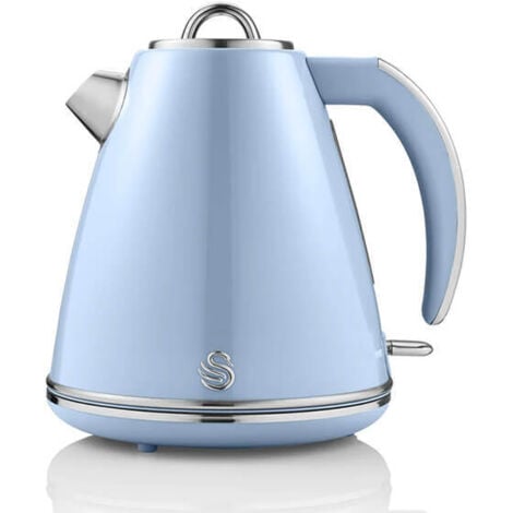 Swan Retro Blue Kettle and Slice Toaster Set