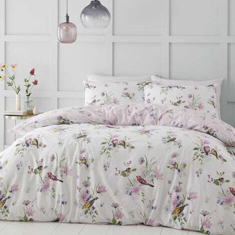 Catherine Lansfield Songbird Single Duvet Set Pink