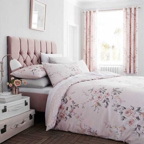 Catherine Lansfield Canterbury Easy Care Single Duvet Set Blush
