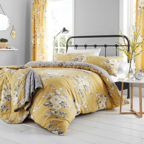Catherine Lansfield Canterbury Easy Care Double Duvet Set Ochre