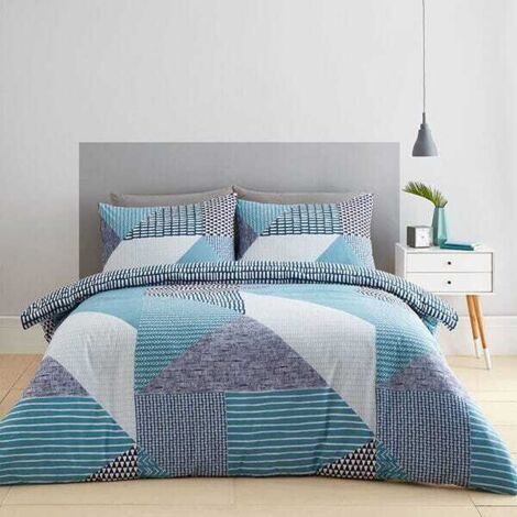 Catherine Lansfield Larsson Geo Double Duvet Set Teal