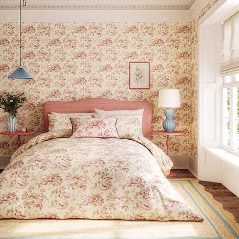 Sanderson Options Aesops Fables Duvet Cover Set Super King Size French Rose