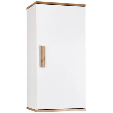Showerdrape Nola Bamboo/White Single Wall Bathroom Cabinet (1/5)
