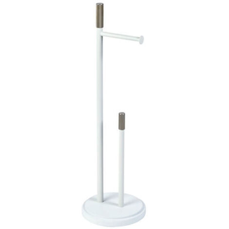 Showerdrape Chester White Toilet Roll Holder & Spare Paper Holder Combination (1/3)
