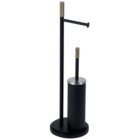 Showerdrape Chester Black Toilet Roll Holder & Toilet Brush Combination (1/3)