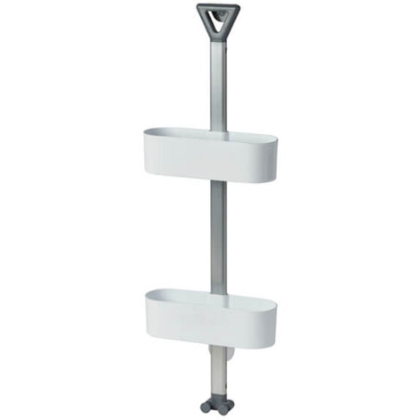 Showerdrape Elements White 2-Tier Basket Hanging Shower Caddy (1/5)