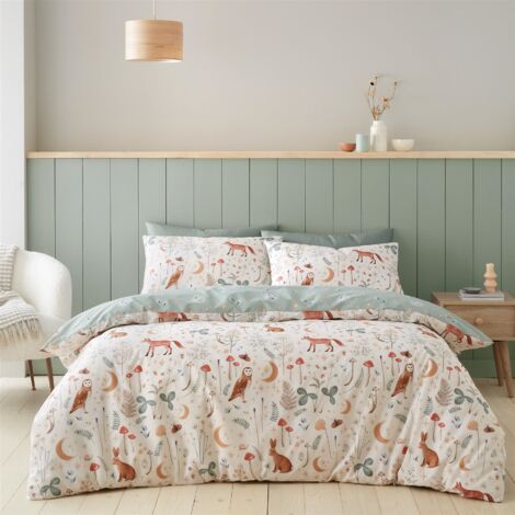 Catherine Lansfield Enchanted Twilight Natural Duvet Cover Set Double Bedding Set