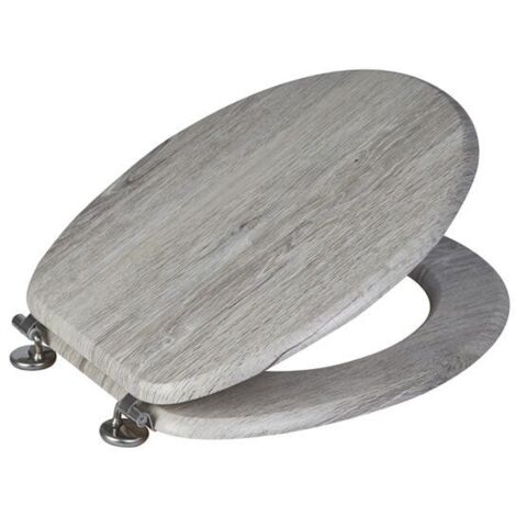Showerdrape Oxford Grey Oak Toilet Seat (1/3)