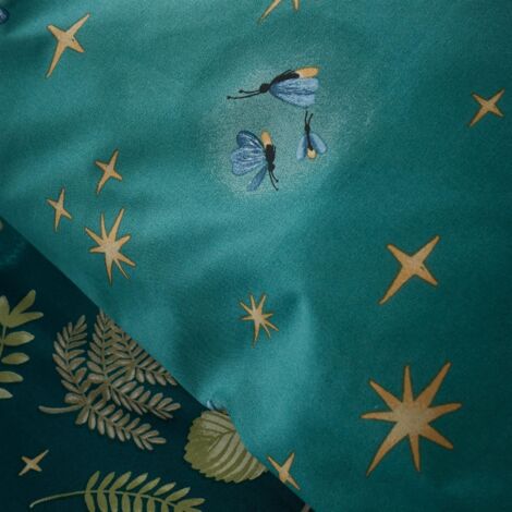 Catherine Lansfield Enchanted Twilight Forest Green Duvet Cover Set Double Bedding Set