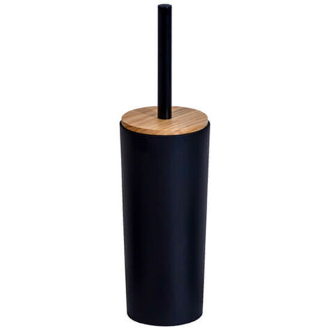 Showerdrape Sonata Black & Bamboo Toilet Brush & Holder (1/3)