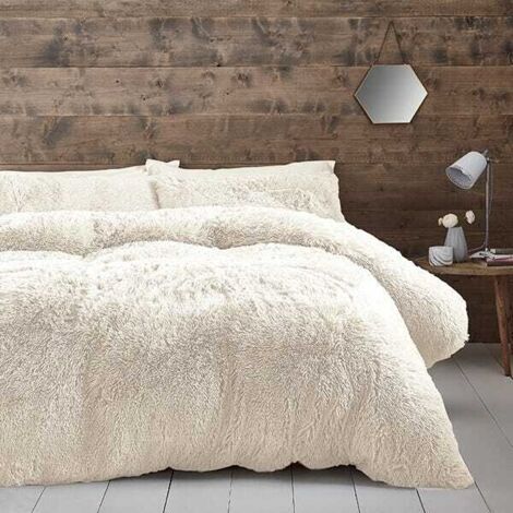 Catherine Lansfield Cuddly Super King Duvet Set Cream
