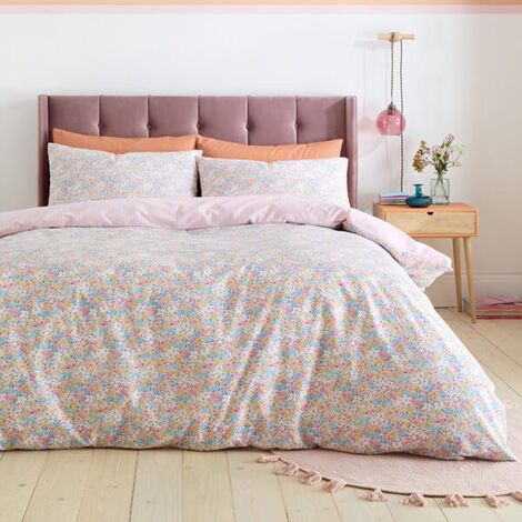 Catherine Lansfield Darcy Floral Double Duvet Set Pink (1/5)
