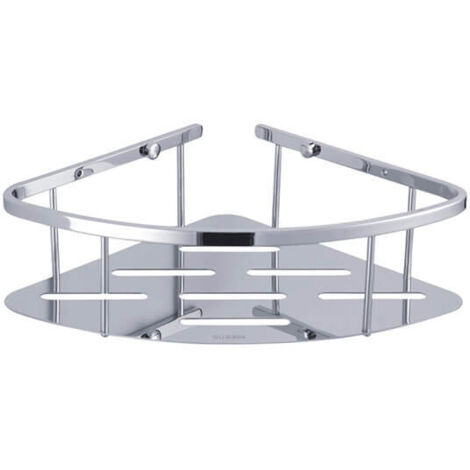 Showerdrape Contempo Wall Mounted Stainless Steel Large Corner Basket (1/3)