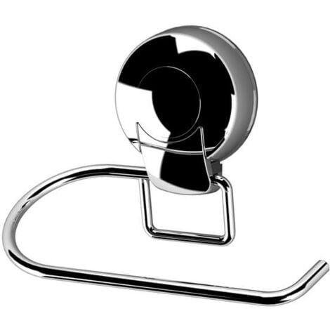 Showerdrape Suctionloc Chrome Steel Suction Wall Mounted Toilet Roll Holder