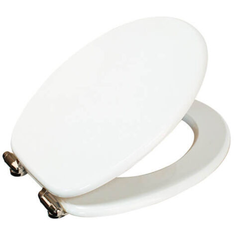 Showerdrape Norfolk Soft-Close White/Chrome Toilet Seat (1/5)