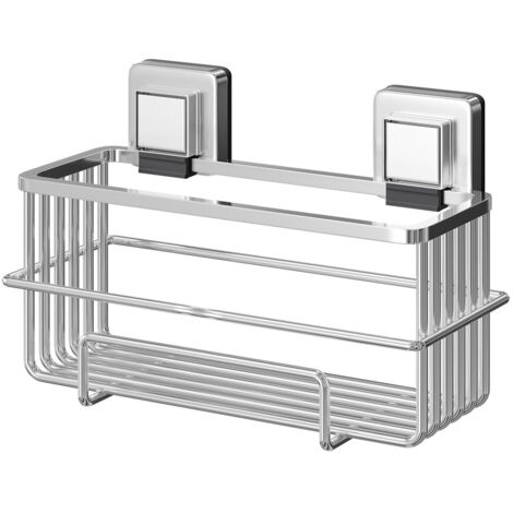 Showerdrape Pushloc Stainless Steel Suction Wall Mounted Bottle Basket