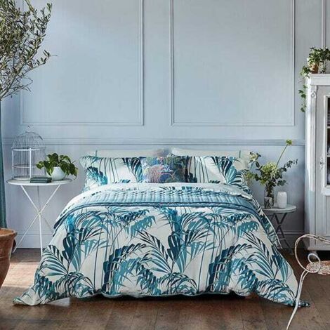 Sanderson Palmhouse Duvet Cover Set Double Eucalyptus