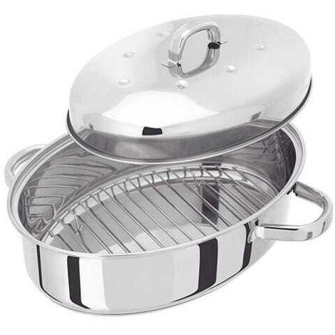 Judge Stainless Steel Oval Roaster With Rack 32 x 22 x 15cm