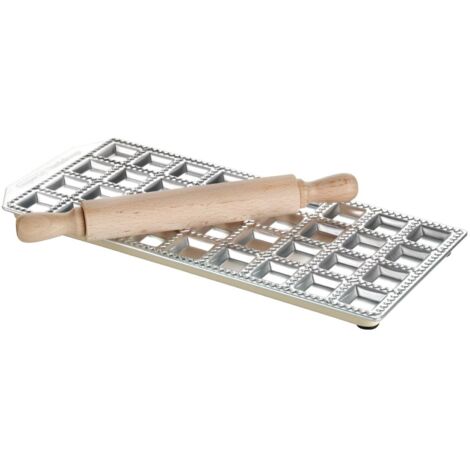 Imperia Thirty-Six Hole Ravioli Tray and Rolling Pin