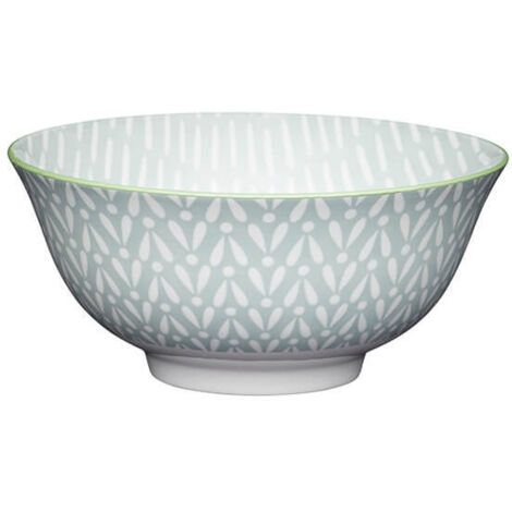 KitchenCraft 16cm Ceramic Bowl Light Grey Pattern