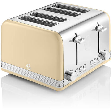 Swan ST10090CREN 4 Slice Long Slot Toaster - Cream - Kettle and