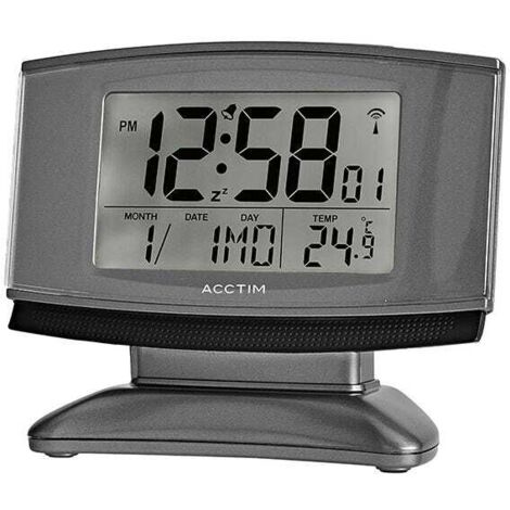 Acctim Cuba Alarm Clock Titanium/Black (1/4)